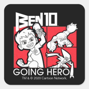 Ben 10 Going Hero Vierkante Sticker