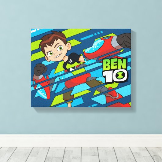 Ben 10 Overflow DNA Transformatie Canvas Afdruk (Insitu (Houten vloer))