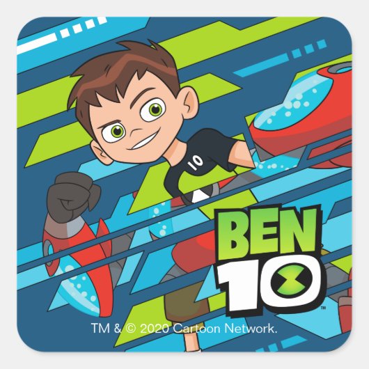 Ben 10 Overflow DNA Transformatie Vierkante Sticker (Voorkant)