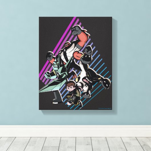 Ben 10 Retro Alien Group Graphic Canvas Afdruk (Insitu (Houten vloer))