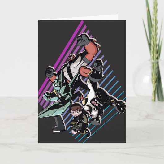 Ben 10 Retro Alien Group Graphic Kaart (Voorkant)