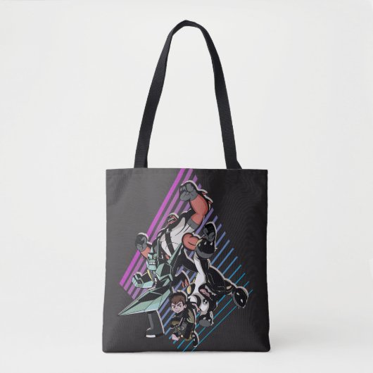 Ben 10 Retro Alien Group Graphic Tote Bag (Voorkant)