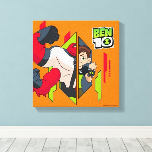 Ben 10 Vier Arms DNA Transformatie Canvas Afdruk (Insitu (Houten vloer))