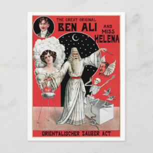Ben Ali ~ Illusionist Magicien Magic Act Briefkaart