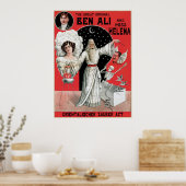 Ben Ali Illusionist Magicien Vintage Poster (Keuken)