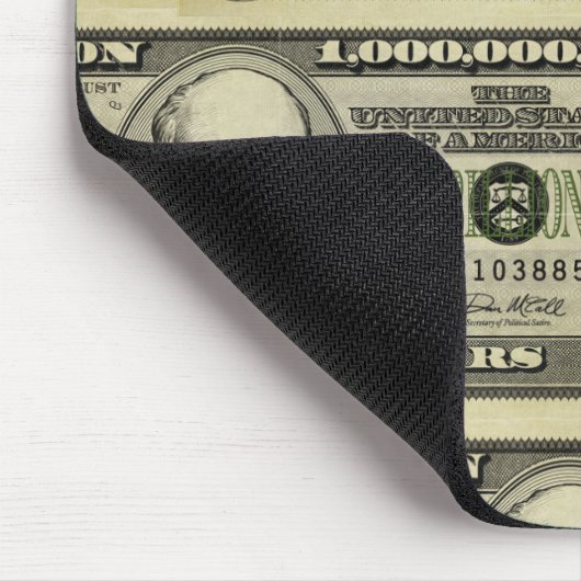 Ben Bernanke Billion Dollar Bill Mousepad Muismat (Hoek)