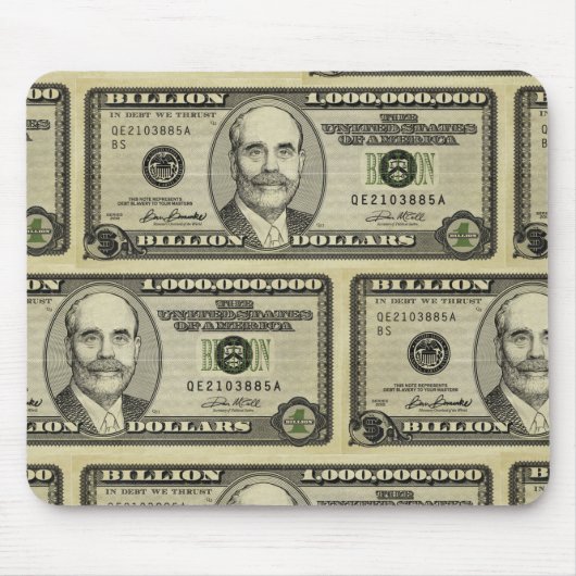 Ben Bernanke Billion Dollar Bill Mousepad Muismat (Voorkant)
