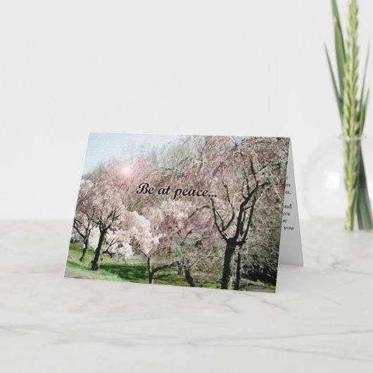 "Ben bij vrede…" sympathie kaart (Voorkant)