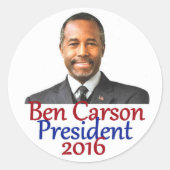 Ben CARSON 2016 Ronde Sticker (Voorkant)