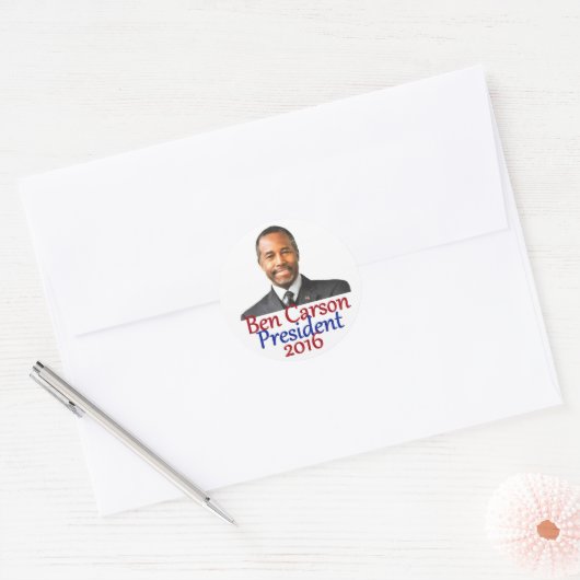 Ben CARSON 2016 Ronde Sticker (Envelop)