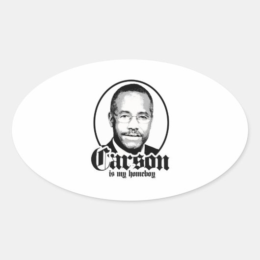 Ben Carson is mijn Homeboy Ovale Sticker (Voorkant)