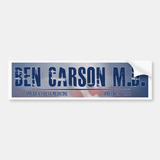 Ben Carson M.D. voor President Bumpersticker (Voorkant)