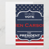 ben carson president briefpapier (Voorkant / Achterkant)