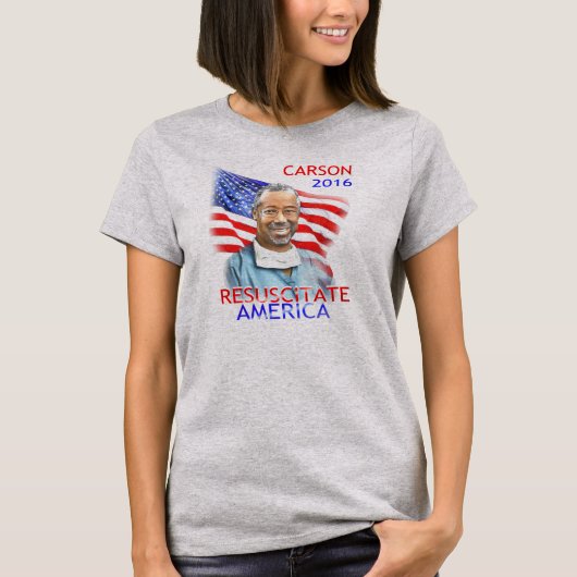Ben Carson-Resuscitate America 2016 Vlag Verenigde T-shirt (Voorkant)