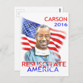 Ben Carson-Resuscitate America 2016 Vlag VS Briefkaart (Voorkant / Achterkant)