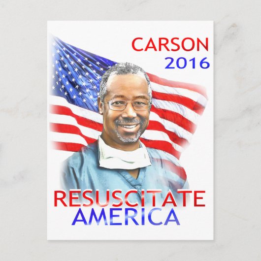 Ben Carson-Resuscitate America 2016 Vlag VS Briefkaart (Voorkant)