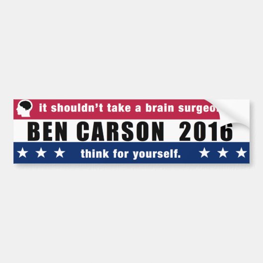 Ben Carson voor President 2016 Denk voor jezelf Bumpersticker (Voorkant)