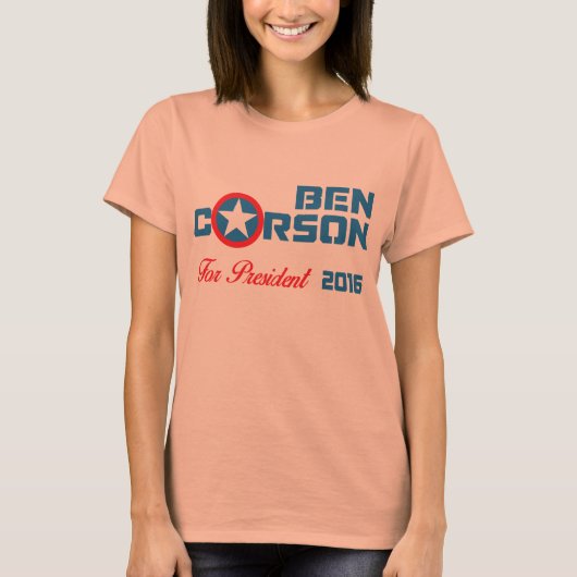 Ben Carson Voor President 2016 T-shirt (Voorkant)