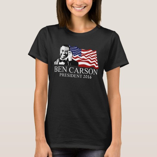 Ben Carson Voor President 2016 T-shirt (Voorkant)