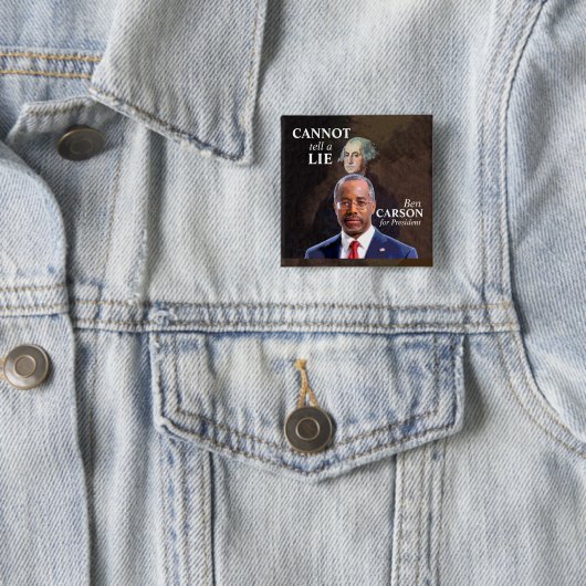 Ben Carson voor President Vierkante Button 5,1 Cm (In situ)