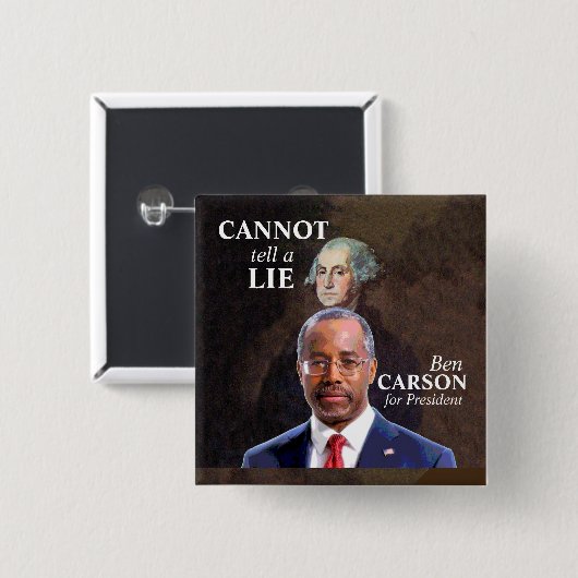 Ben Carson voor President Vierkante Button 5,1 Cm (Voorkant /achterkant)