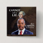 Ben Carson voor President Vierkante Button 5,1 Cm (Voorkant)