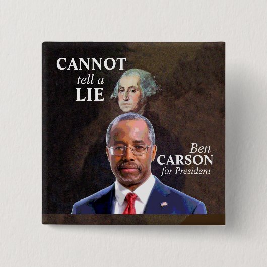 Ben Carson voor President Vierkante Button 5,1 Cm (Voorkant)