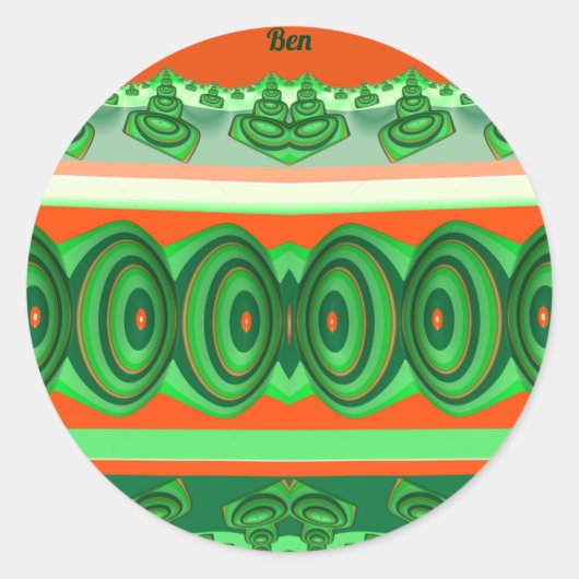 BEN ~ CHRISTMAS ~ RONDE STICKER (Voorkant)