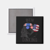 Ben dinking pickleball vintage vlag grappige pickl magneet (Voorkant / Achterkant)