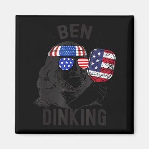 Ben dinking pickleball vintage vlag grappige pickl magneet