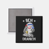 Ben Drankin 4 juli Benjamin Franklin Mannen Amer Magneet (Voorkant / Achterkant)