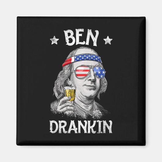 Ben Drankin 4 juli Benjamin Franklin Mannen Amer Magneet (Voorkant)