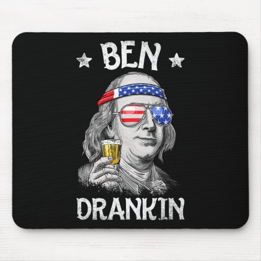 Ben Drankin 4 juli Benjamin Franklin Mannen Amer Muismat (Voorkant)