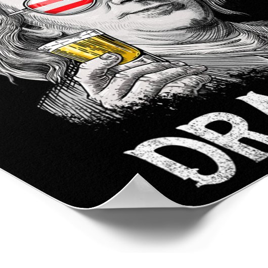 Ben Drankin 4 juli Benjamin Franklin Mannen Amer Poster (Hoek)