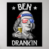 Ben Drankin 4 juli Benjamin Franklin Mannen Amer Poster (Voorkant)