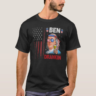 Ben Drankin 4 juli Benjamin Franklin Mannen Amer T-shirt