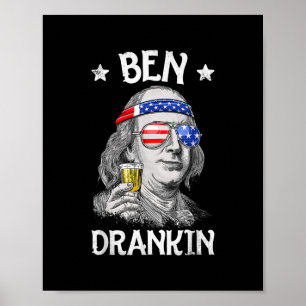 Ben Drankin, 4 juli Benjamin Franklin Mannen Poster
