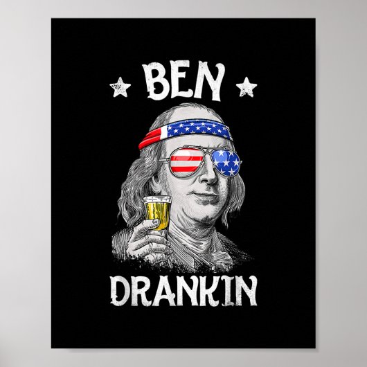 Ben Drankin, 4 juli Benjamin Franklin Mannen Poster (Voorkant)