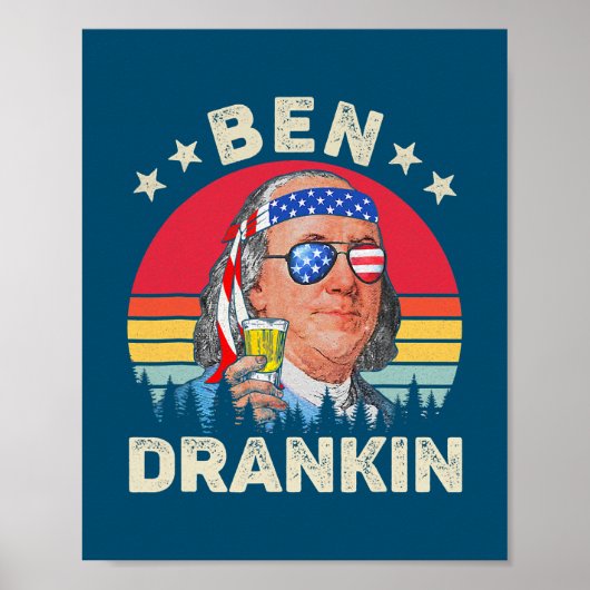 Ben Drankin, 4 juli Benjamin Franklin Mannen Poster (Voorkant)