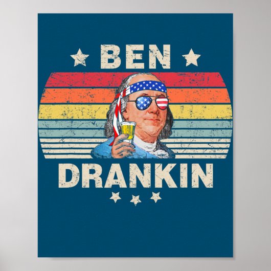 Ben Drankin, 4 juli Benjamin Franklin Mannen Poster (Voorkant)