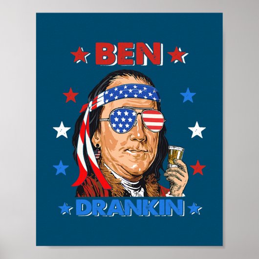 Ben Drankin, 4 juli Benjamin Franklin Mannen Poster (Voorkant)