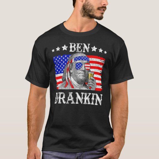Ben Drankin, 4 juli Benjamin Franklin Mannen T-shirt (Voorkant)