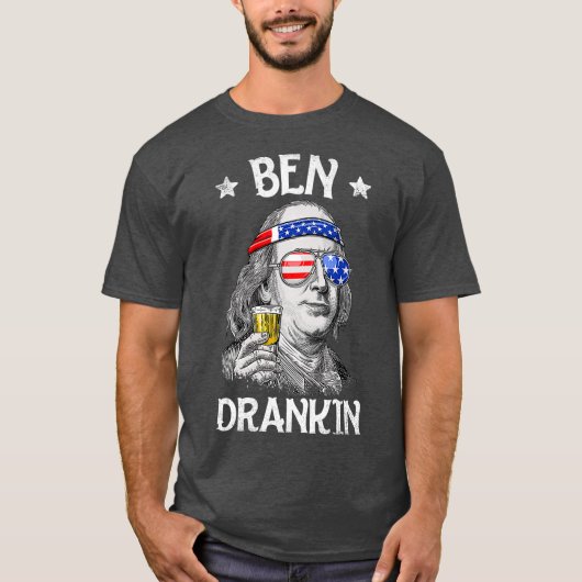 Ben Drankin, 4 juli Benjamin Franklin Mannen T-shirt (Voorkant)