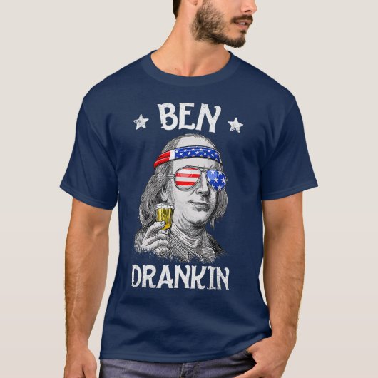 Ben Drankin, 4 juli Benjamin Franklin Mannen T-shirt (Voorkant)