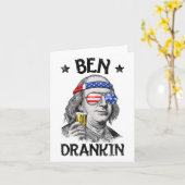 Ben Drankin 4 juli Benjamin Franklin Mannen Vrouwe Kaart (Gele Bloem)