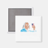 Ben Drankin 4 juli Benjamin Franklin Mannen Vrouwe Magneet (Voorkant / Achterkant)