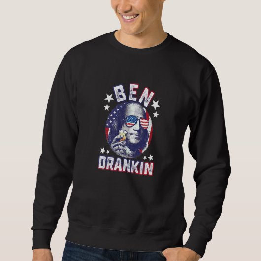 Ben Drankin 4 juli Benjamin Franklin Mannen Vrouwe Trui (Voorkant)