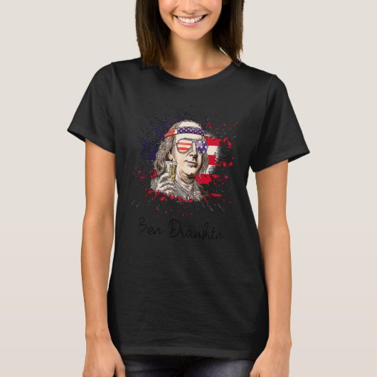 Ben Drankin, 4 juli Benjamin Franklin Mannen Wom T-shirt (Voorkant)