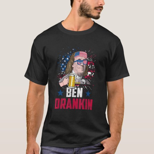 Ben Drankin, 4 juli Benjamin Franklin Mannen Wome T-shirt (Voorkant)