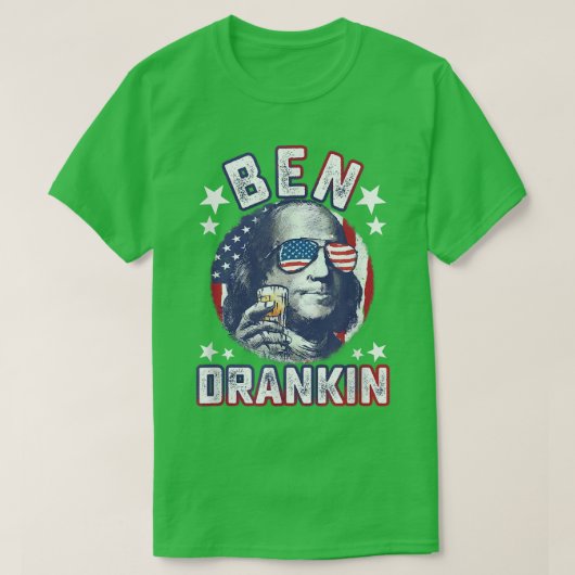 Ben Drankin, 4 juli Benjamin Franklin Mannen Wome T-shirt (Design voorkant)
